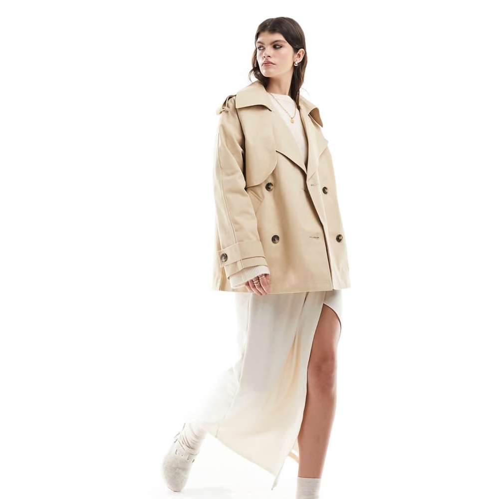 ASOS short oversized trench coat / size US 2 / NWT!